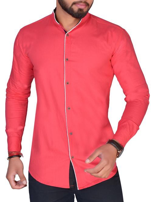 pink solid casual shirt - 16057154 - Very Small Image - 1