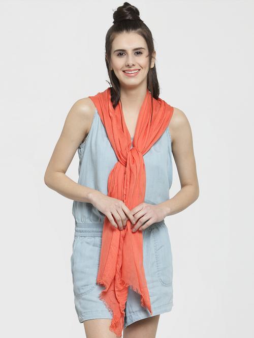 orange modal silk stole - 16057392 - Very Small Image - 1