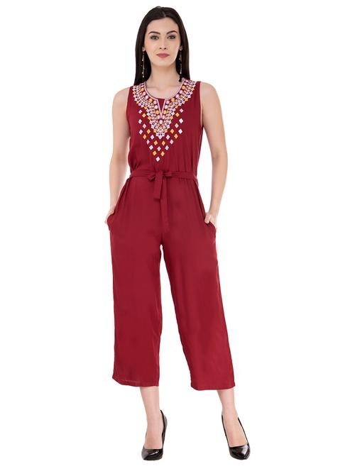 tie up embroidered jumpsuit - 16057465 - Very Small Image - 1