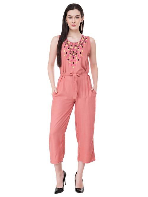 tie up embroidered jumpsuit - 16057467 - Very Small Image - 1