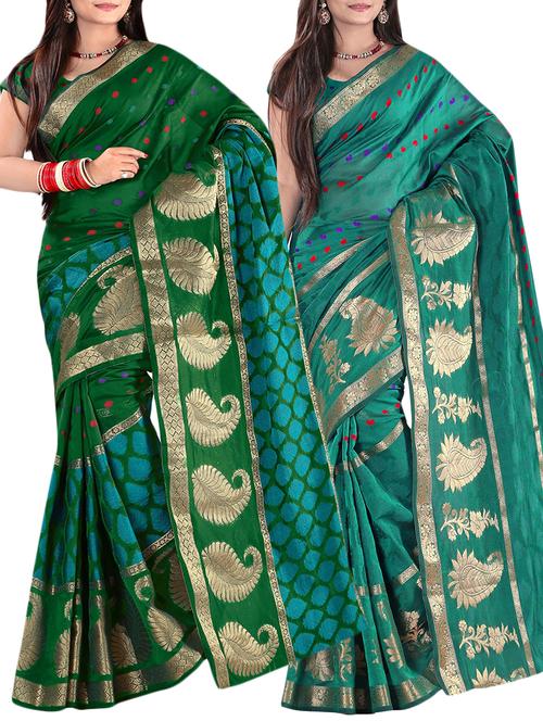 embroidered combos saree with blouse - 16057605 - Very Small Image - 1