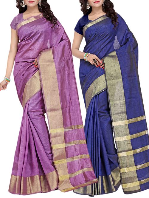 combo banarasi saree with blouse - 16057643 - Very Small Image - 1