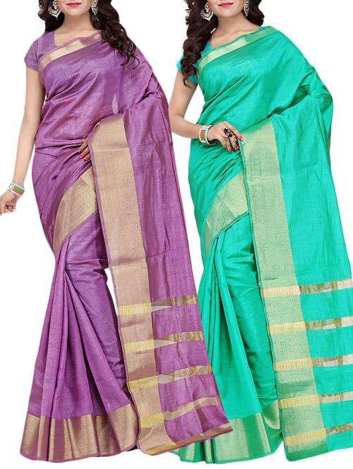 combo banarasi saree with blouse - 16057644 - Very Small Image - 1
