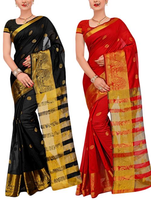 combos banarasi saree with blouse - 16057807 - Very Small Image - 1