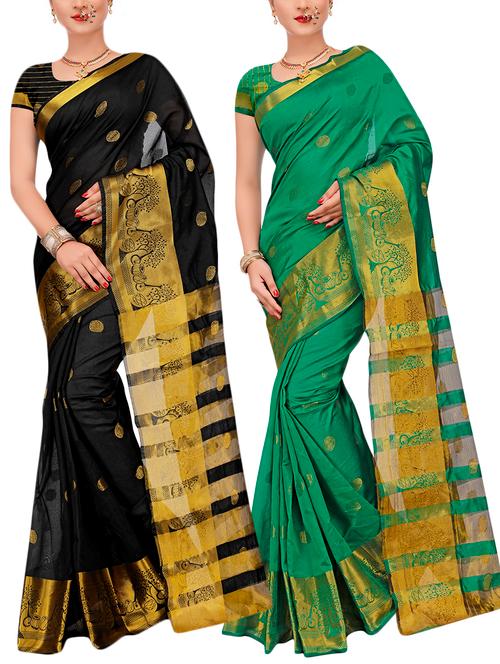 combos banarasi saree with blouse - 16057808 - Very Small Image - 1