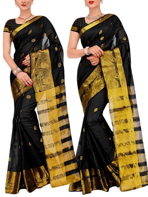 combos banarasi saree with blouse - 16057810 - Very Small Image - 1