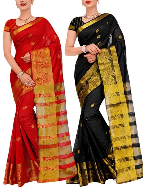 combos banarasi saree with blouse - 16057825 - Very Small Image - 1