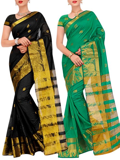 combos banarasi saree with blouse - 16057868 - Very Small Image - 1