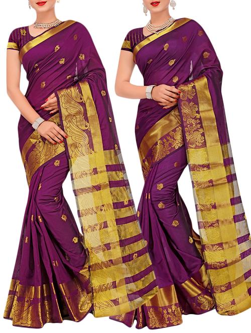 combos banarasi saree with blouse - 16057873 - Very Small Image - 1