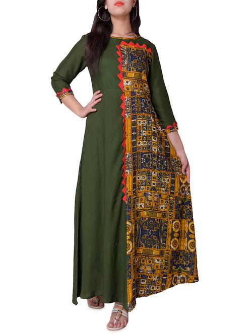 contrast flared dress - 16058036 - Very Small Image - 1