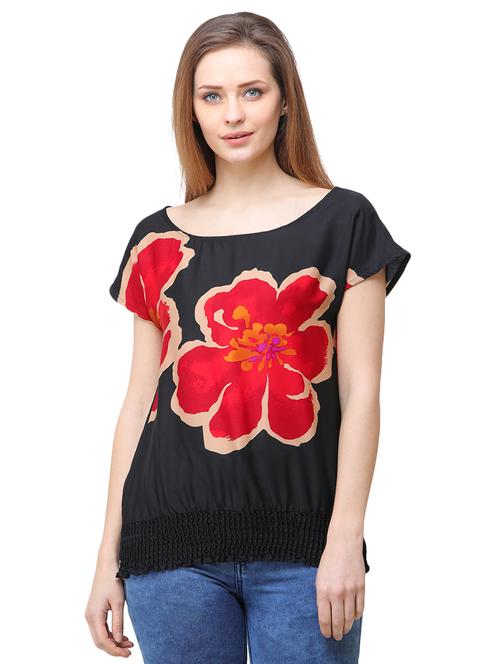 floral smocking detail blouson top - 16058212 - Very Small Image - 1