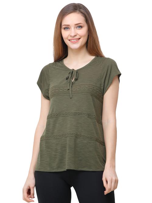 tie up neck lace detail top - 16058227 - Very Small Image - 1