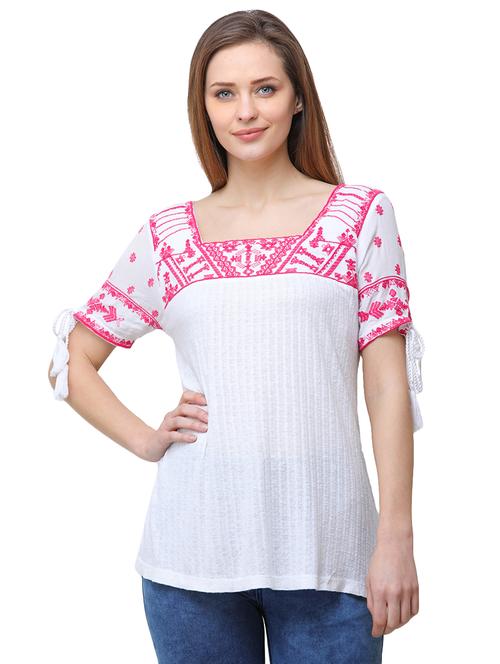 knot detail embroidered top - 16058233 - Very Small Image - 1