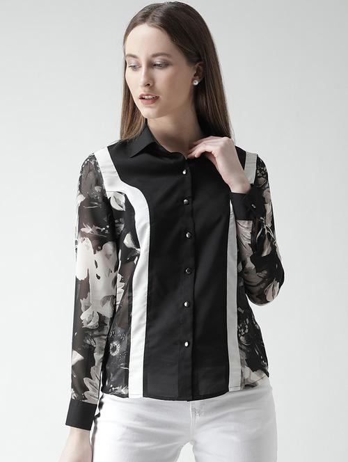 contrast binding floral shirt - 16058368 - Very Small Image - 1