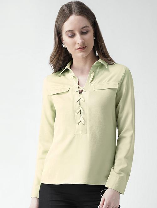 pocket flap lace up detail top - 16058373 - Very Small Image - 1