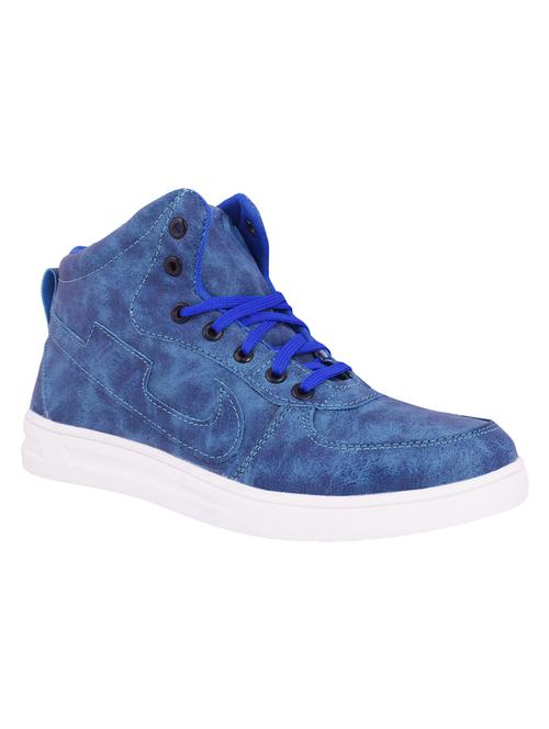 blue leatherette lace up sneakers - 16058403 - Very Small Image - 1