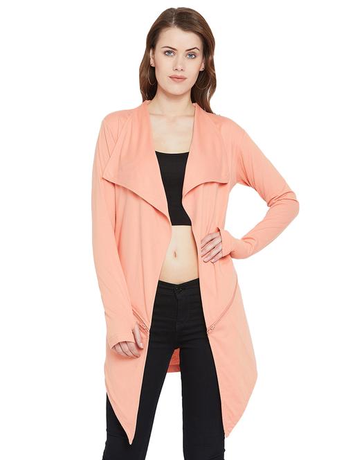 zipper detail asymmetric shrug - 16058684 - Very Small Image - 1