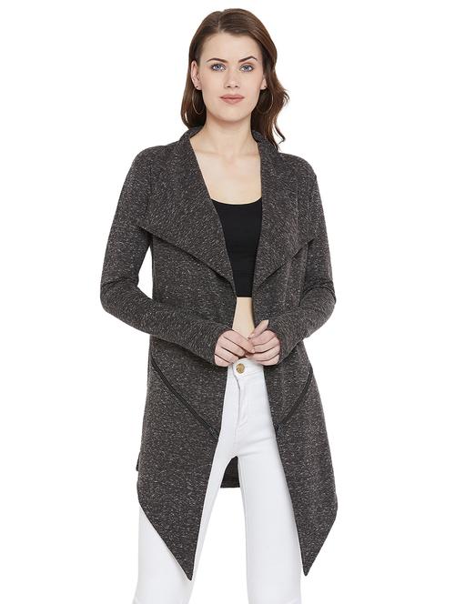 zipper detail asymmetric shrug - 16058685 - Very Small Image - 1