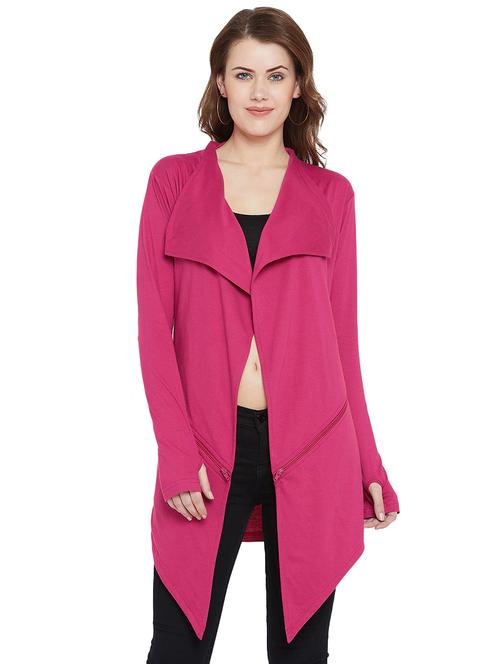 zipper detail asymmetric shrug - 16058689 - Very Small Image - 1