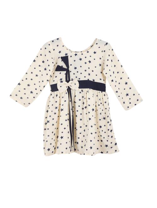 girls round neck three quarter sleeves frock - 16059096 - Very Small Image - 1