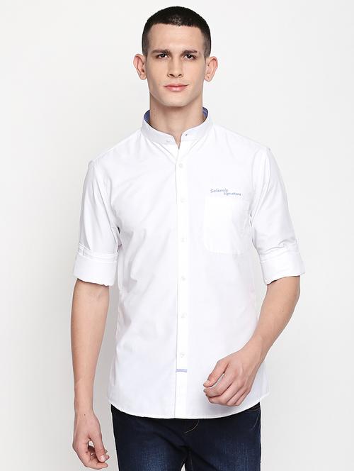white solid casual shirt - 16059164 - Very Small Image - 1