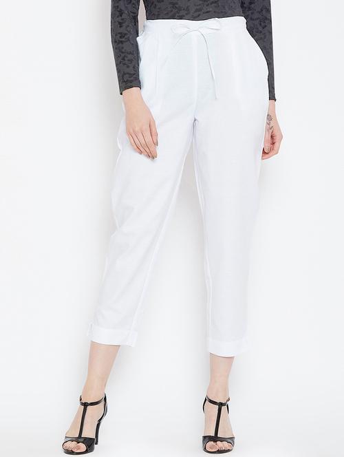 pleat detail tie knot crop pant - 16059267 - Very Small Image - 1