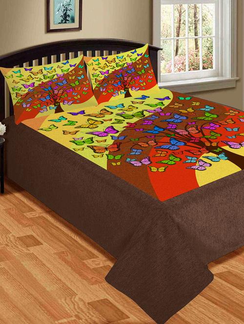 velvet king size double bed sheet with 2 pillow covers - 16059382 - Very Small Image - 1