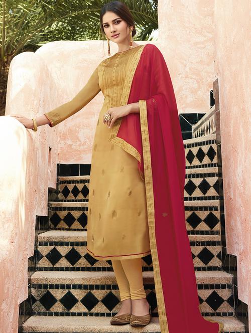 swaroski work semi-stitched suit - 16059510 - Very Small Image - 1