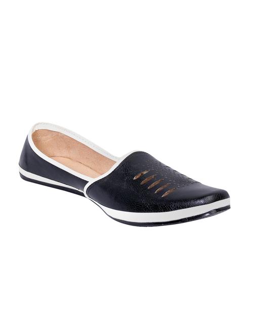 black leatherette slip on mojaris - 16059714 - Very Small Image - 1