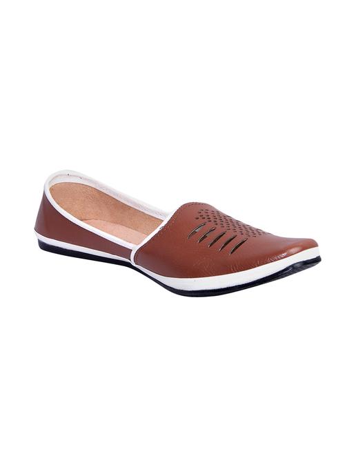 tan leatherette slip on mojaris - 16059715 - Very Small Image - 1