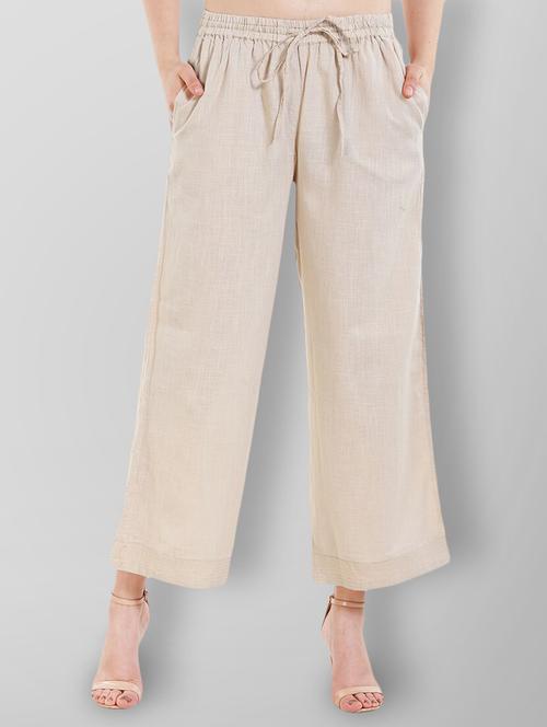 drawstring waist straight palazzo - 16059738 - Very Small Image - 1