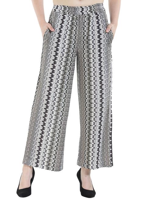 chevron print straight palazzo - 16059741 - Very Small Image - 1