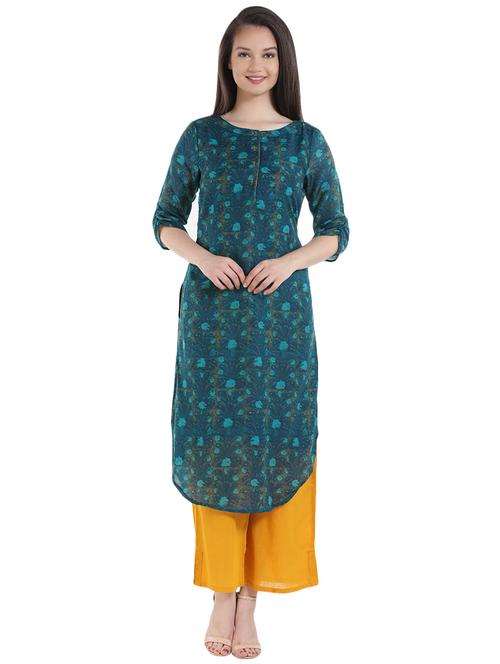 printed straight kurta - 16059745 - Very Small Image - 1
