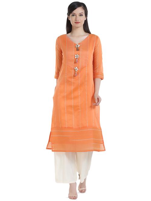 solid straight kurta - 16059758 - Very Small Image - 1