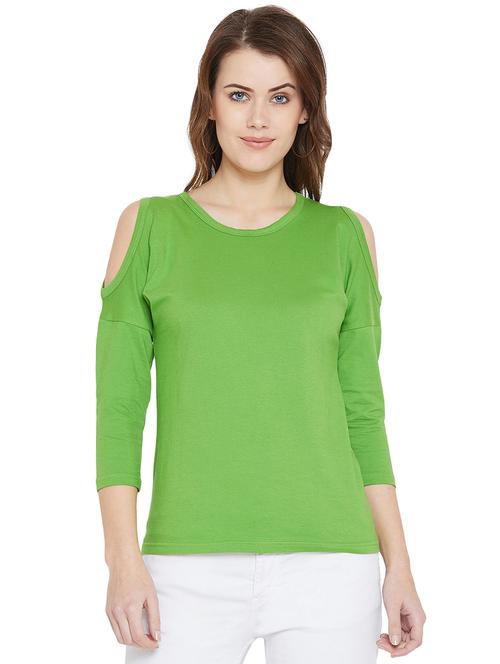 cold shoulder solid top - 16059846 - Very Small Image - 1