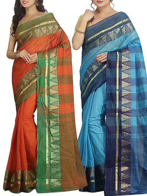 women's saree combo - 16060248 - Very Small Image - 1