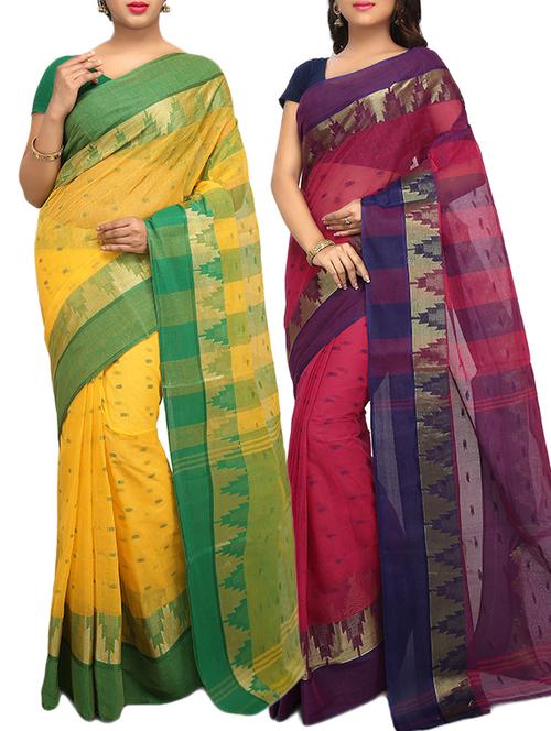 set of 2 multicolor tant saree combo - 16060286 - Very Small Image - 1