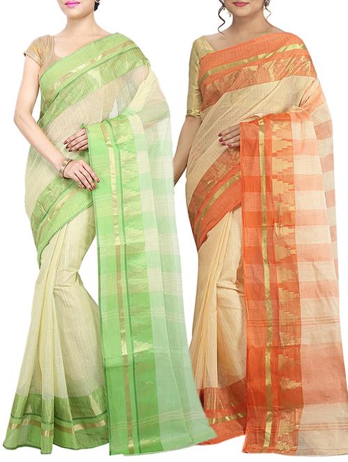 set of 2 multicolor tant saree combo - 16060312 - Very Small Image - 1