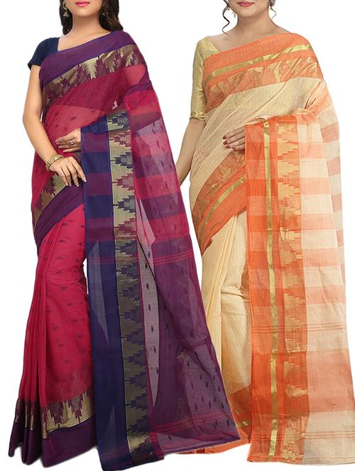 set of 2 multicolor tant saree combo - 16060347 - Very Small Image - 1