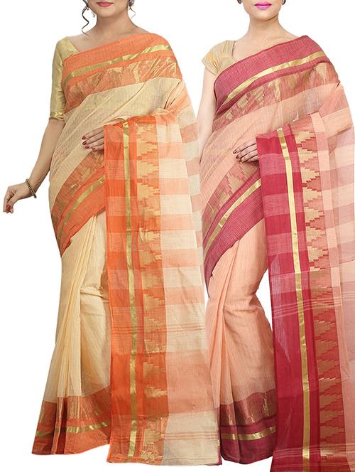 set of 2 multicolor tant saree combo - 16060371 - Very Small Image - 1