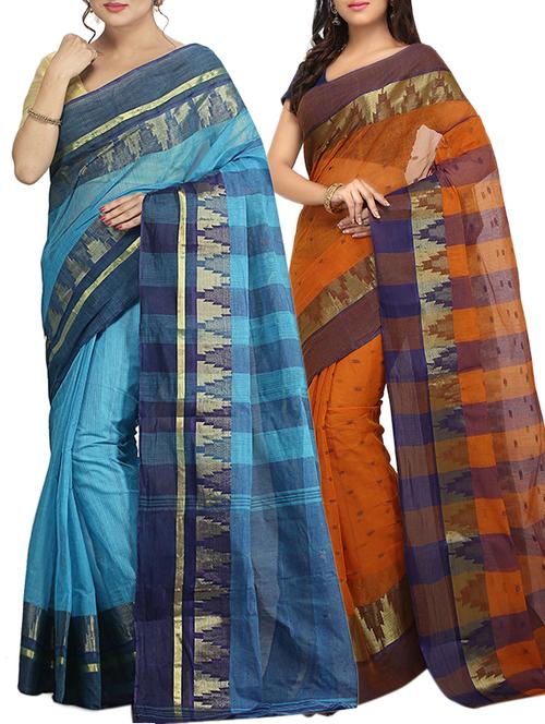 set of 2 multicolor tant saree combo - 16060374 - Very Small Image - 1