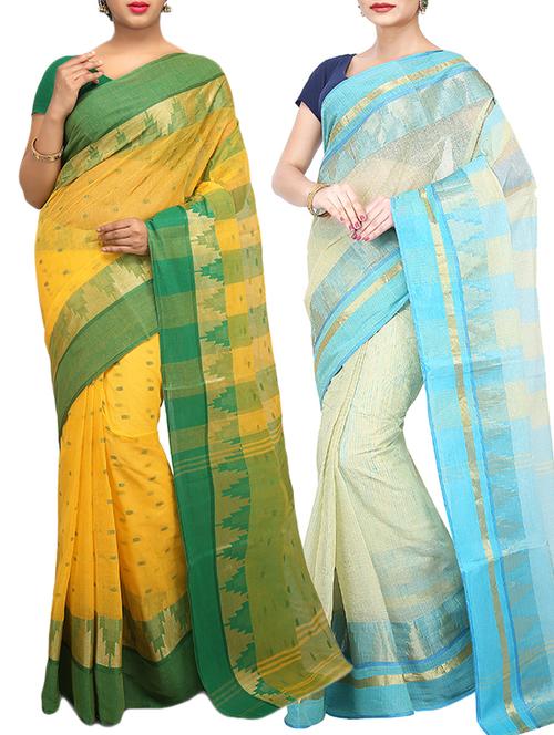 set of 2 multicolor tant saree combo - 16060401 - Very Small Image - 1