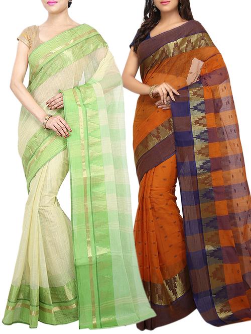 set of 2 multicolor tant saree combo - 16060402 - Very Small Image - 1