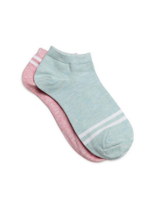 pairs of 2 multi colored cotton ankle length sock - 16061238 - Very Small Image - 1