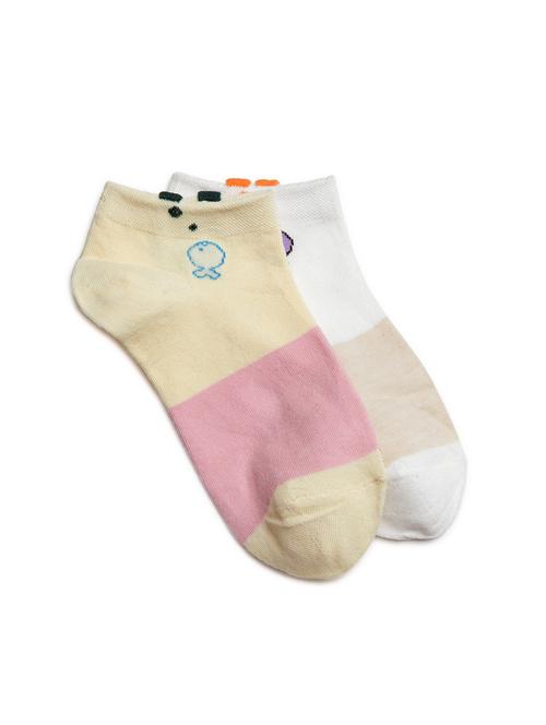 pairs of 2 multi colored cotton ankle length sock - 16061239 - Very Small Image - 1