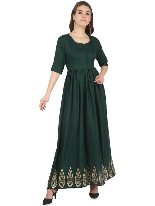 flared solid dress - 16061404 - Very Small Image - 1