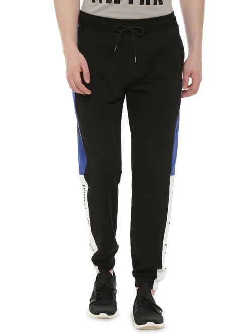 black cotton blend jogger - 16061494 - Very Small Image - 1
