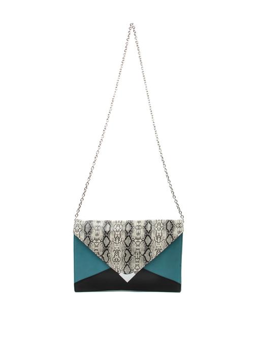 teal blue colorblocked sling bag - 16062 - Very Small Image - 1