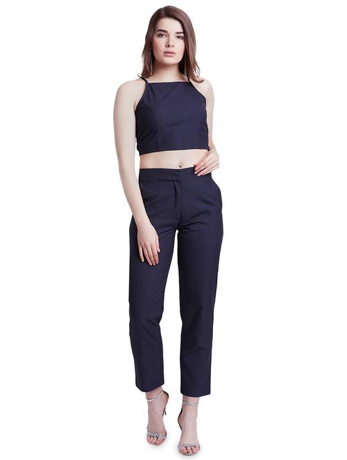 checkered crop top and trousers set - 16062163 - Very Small Image - 1