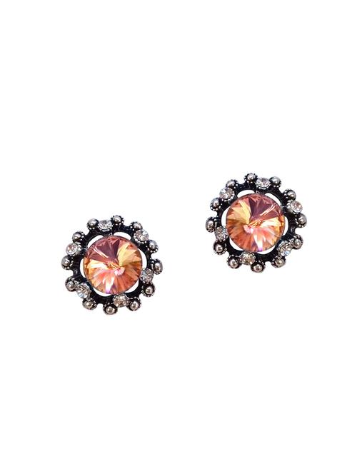 orange metal studs earring - 16062974 - Very Small Image - 1